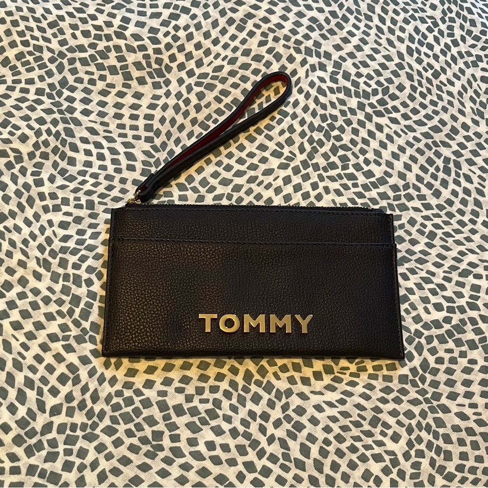 Tommy Hilfiger Navy and Gold Wristlet